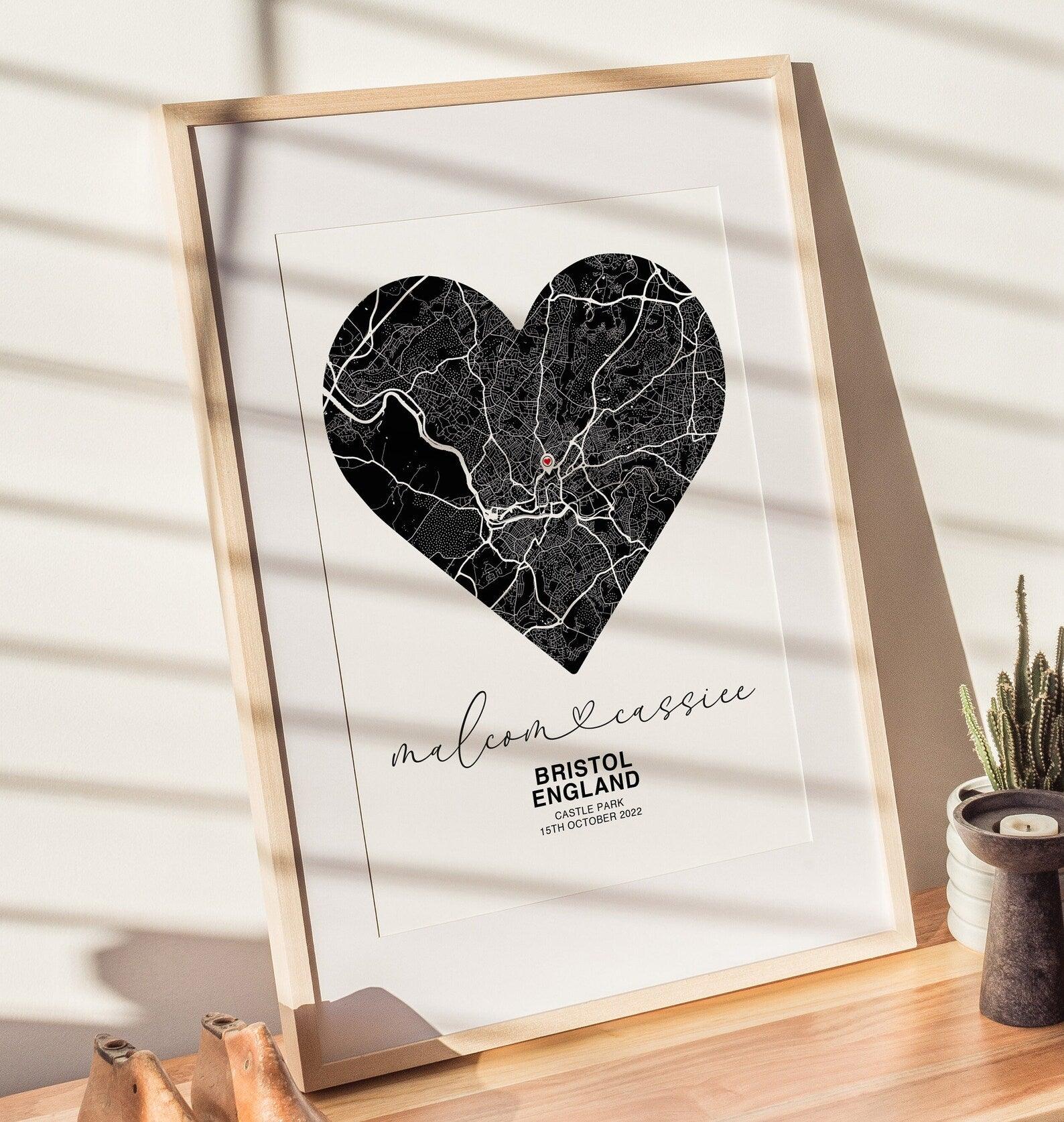 Personalised Heart Map Print - Paperful