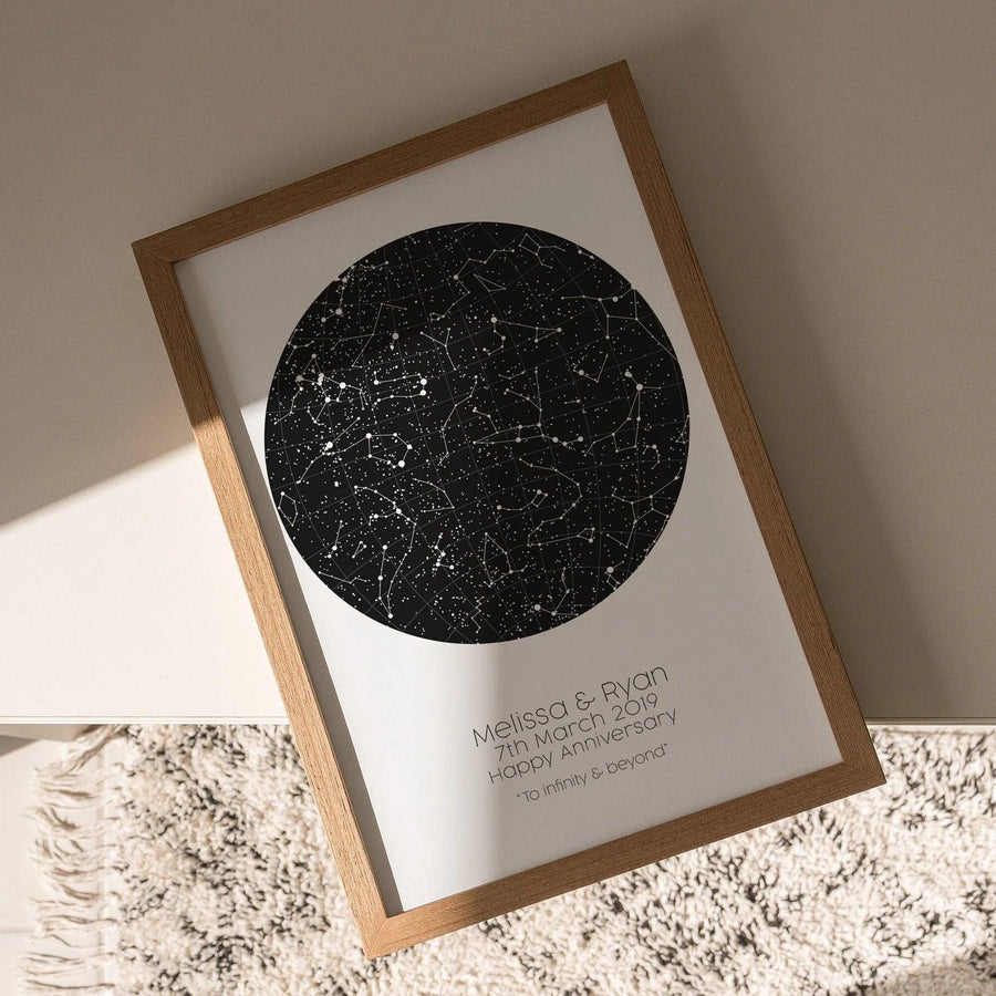 Minimal Star Map Print - Paperful