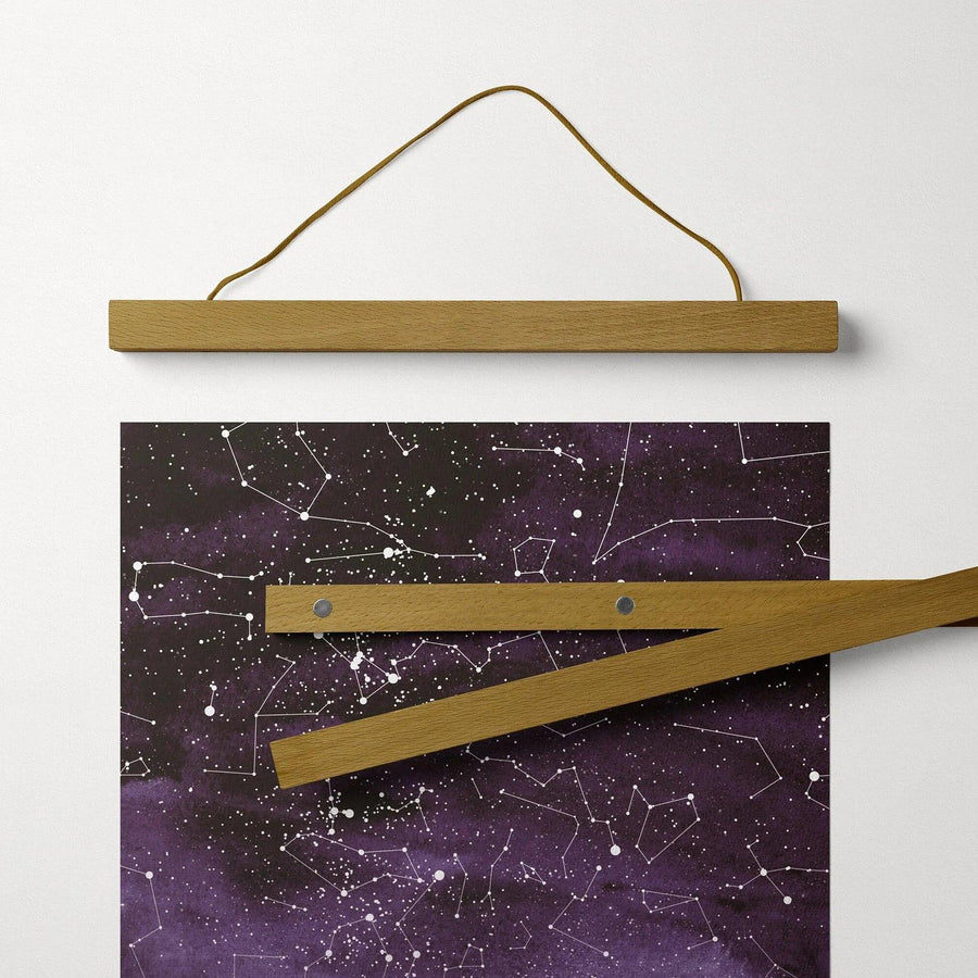 Watercolour Star Map Hanging Canvas - Paperful