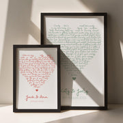 Custom Heart Song Lyrics Print - Paperful